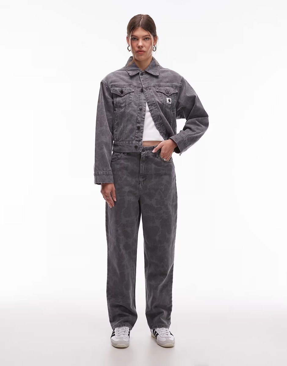 ASOS Carhartt WIP duck orell denim co-ord in grey camo - 3