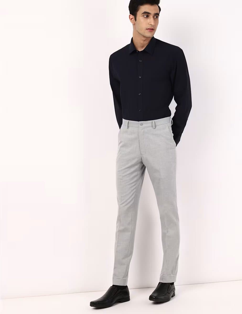Marks & Spencer M&S Modern Slim Trouser in Light Grey Mix