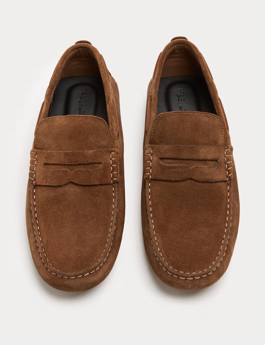 Marks & Spencer M&S Suede Driving Shoes Tan