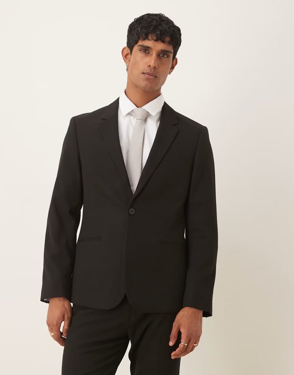 ASOS ASOS DESIGN slim suit jacket in black
