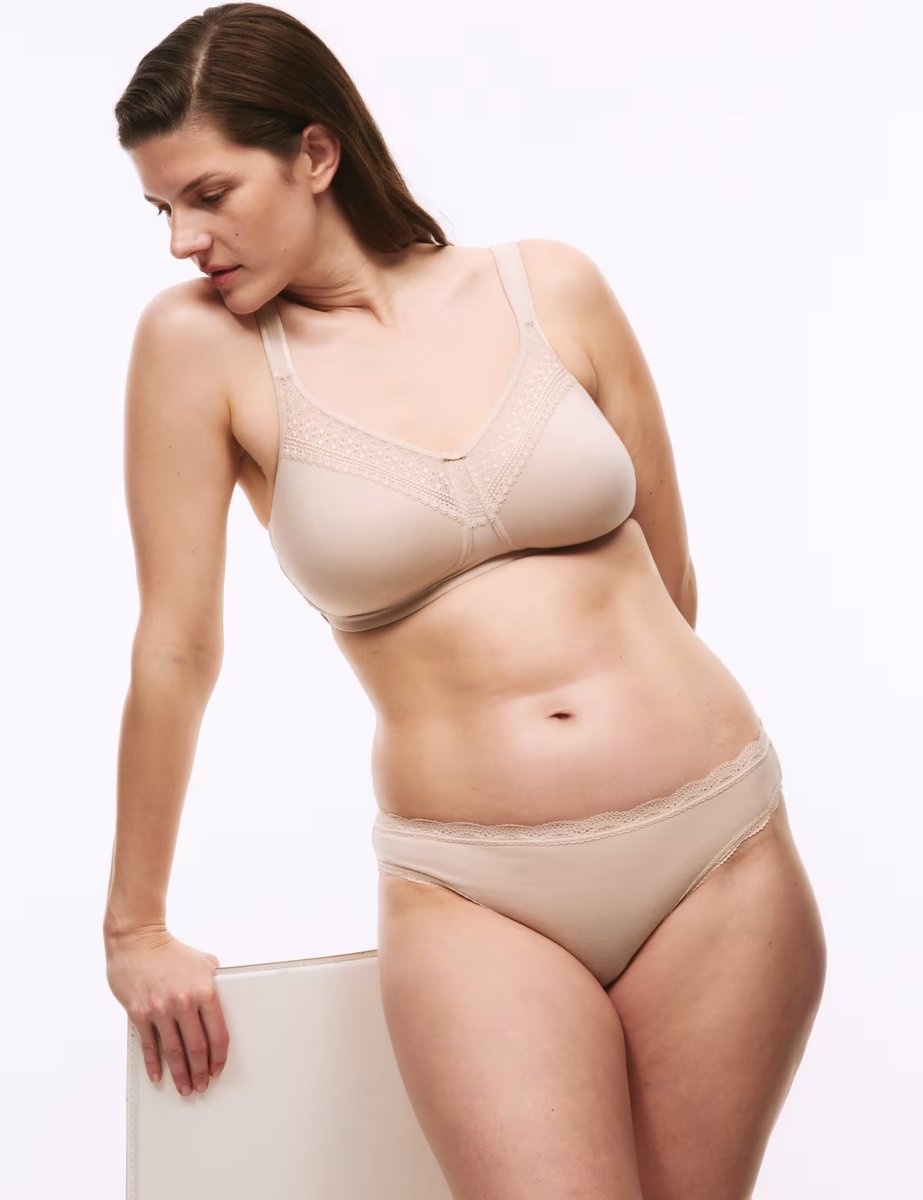 Marks & Spencer M&S Cotton Blend & Lace Non Wired Total Support Bra B-H Opaline - 4