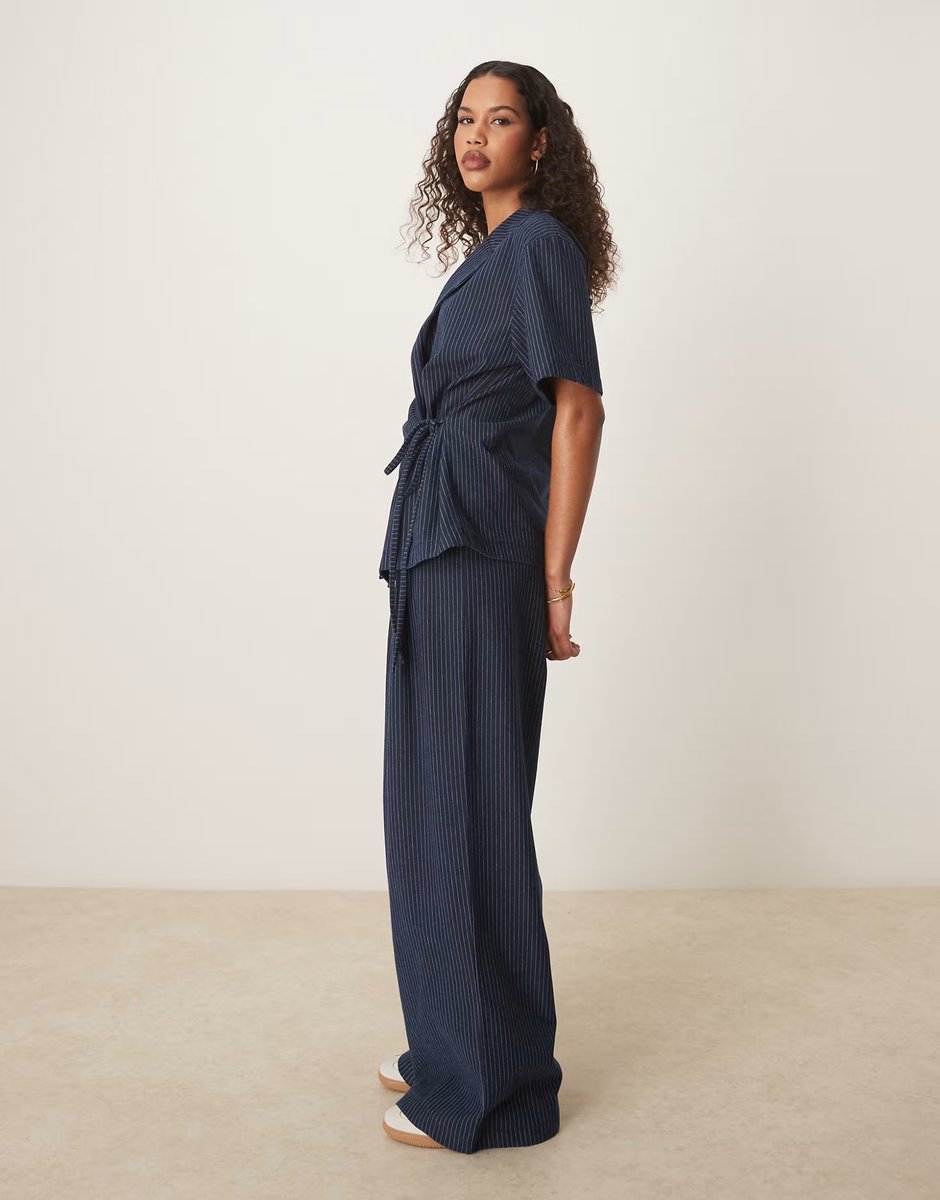 ASOS ASOS DESIGN denim look co-ord wide leg trousers - 4