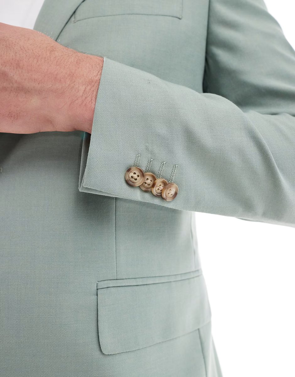 ASOS Jack & Jones super slim suit jacket in light green - 3