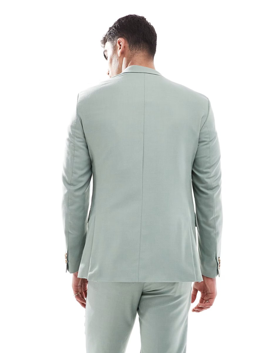 ASOS Jack & Jones super slim suit jacket in light green - 4