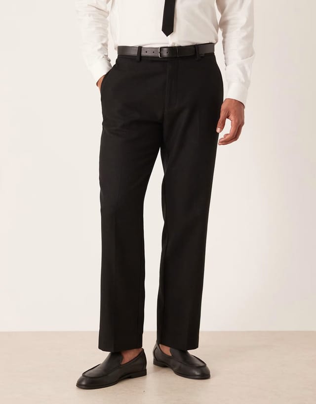 ASOS ASOS DESIGN straight suit trouser with wool in black - 2