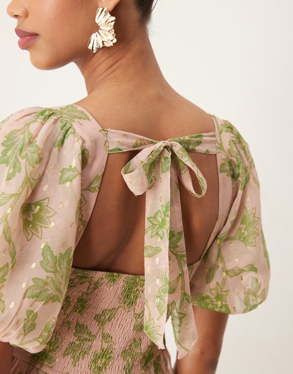 ASOS Anaya Floral print sweetheart neck midaxi dress in multi - 4