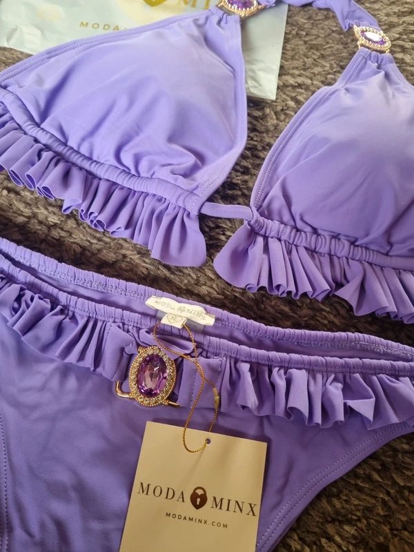 Moda Minx Moda Minx purple baby doll bikini set size XL - 3