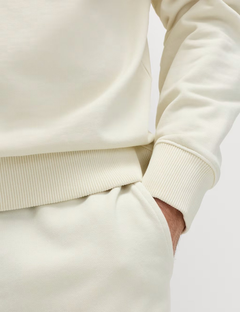 Marks & Spencer M&S Pure Cotton Garment Dye Sweatshirt Ecru - 4