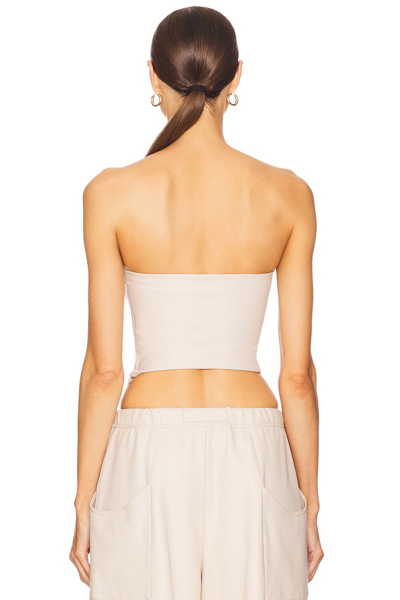 revolve Stretch Faux Leather Tube Top - 3