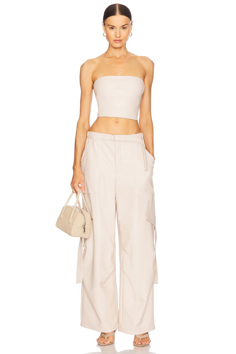 revolve Stretch Faux Leather Tube Top - 4