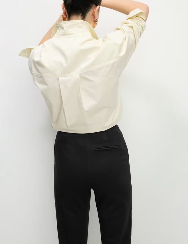 Marks & Spencer M&S Jersey Twill Straight Leg Trousers Black - 3