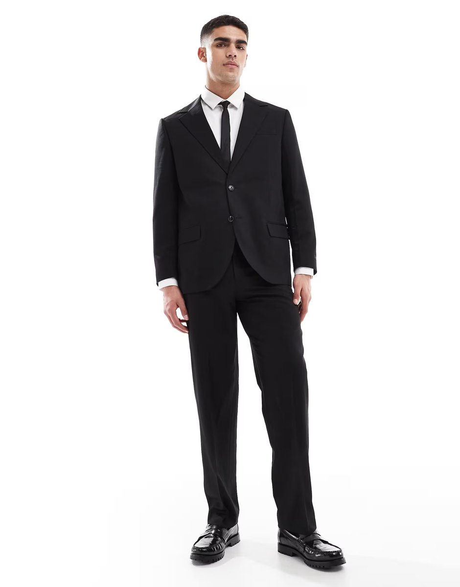 ASOS Jack & Jones Premium franco relaxed fit suit jacket in black - 4