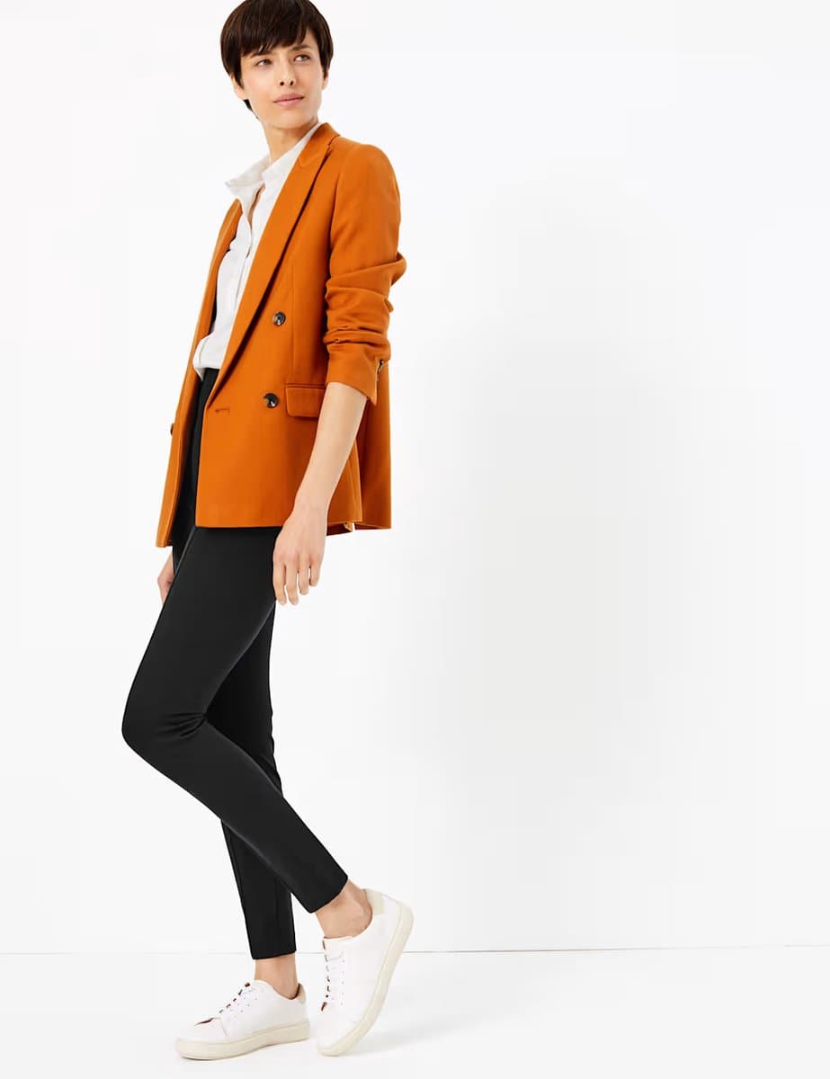 Marks & Spencer M&S Skinny Ankle Grazer Trousers in Camel