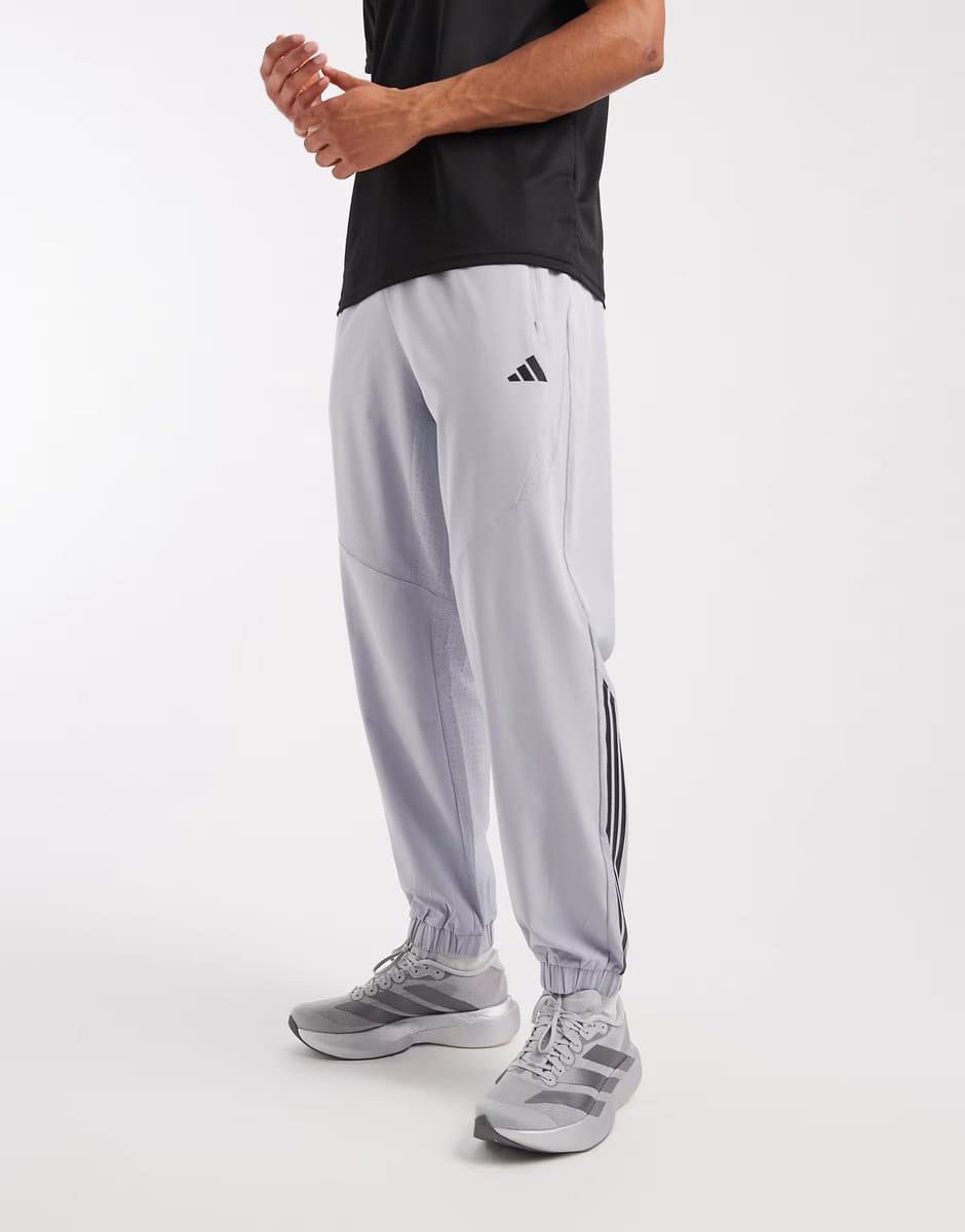 ASOS adidas performance Tech essentials workout trackpants in light grey