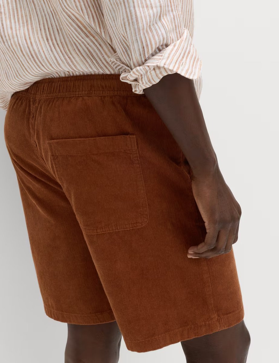 Marks & Spencer M&S Pure Cotton Corduroy Shorts Rust - 2