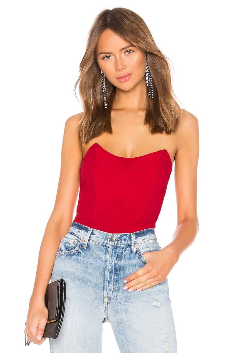 revolve Revolve Red Sweetheart Bodysuit