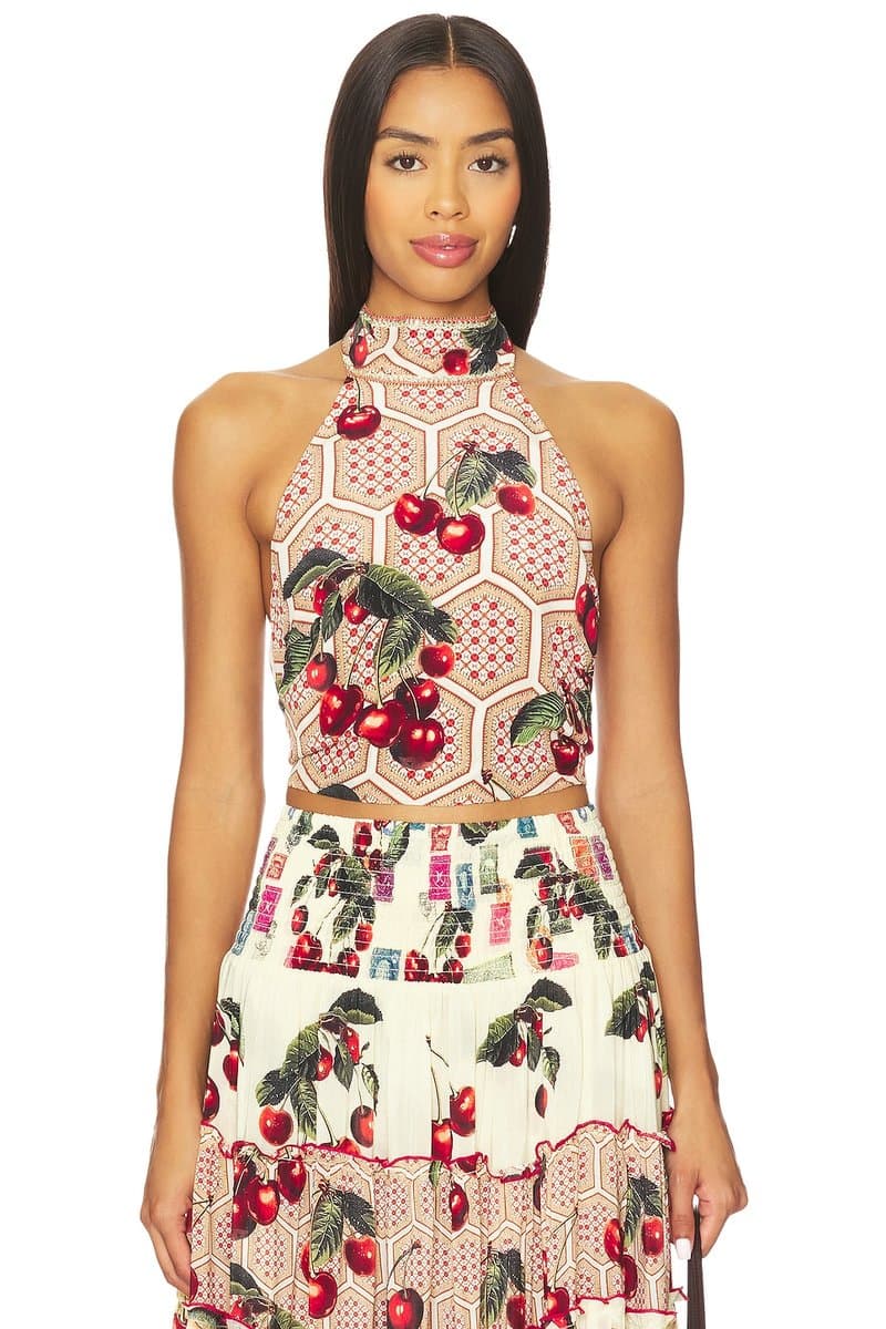 revolve Halter Tie Back Top