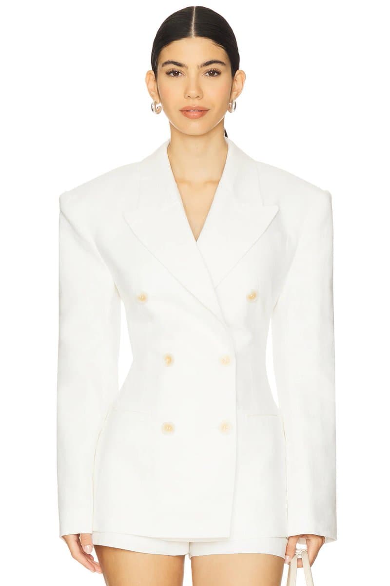 revolve Revolve Ronny Kobo Double Breasted Blazer in White