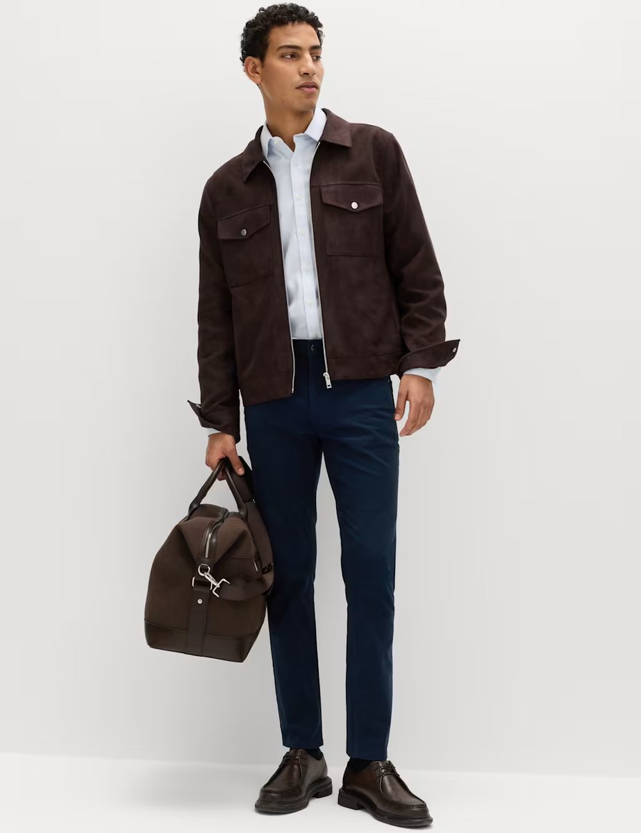 Marks & Spencer M&S Slim Fit 5 Pocket Stretch Trousers Navy - 2