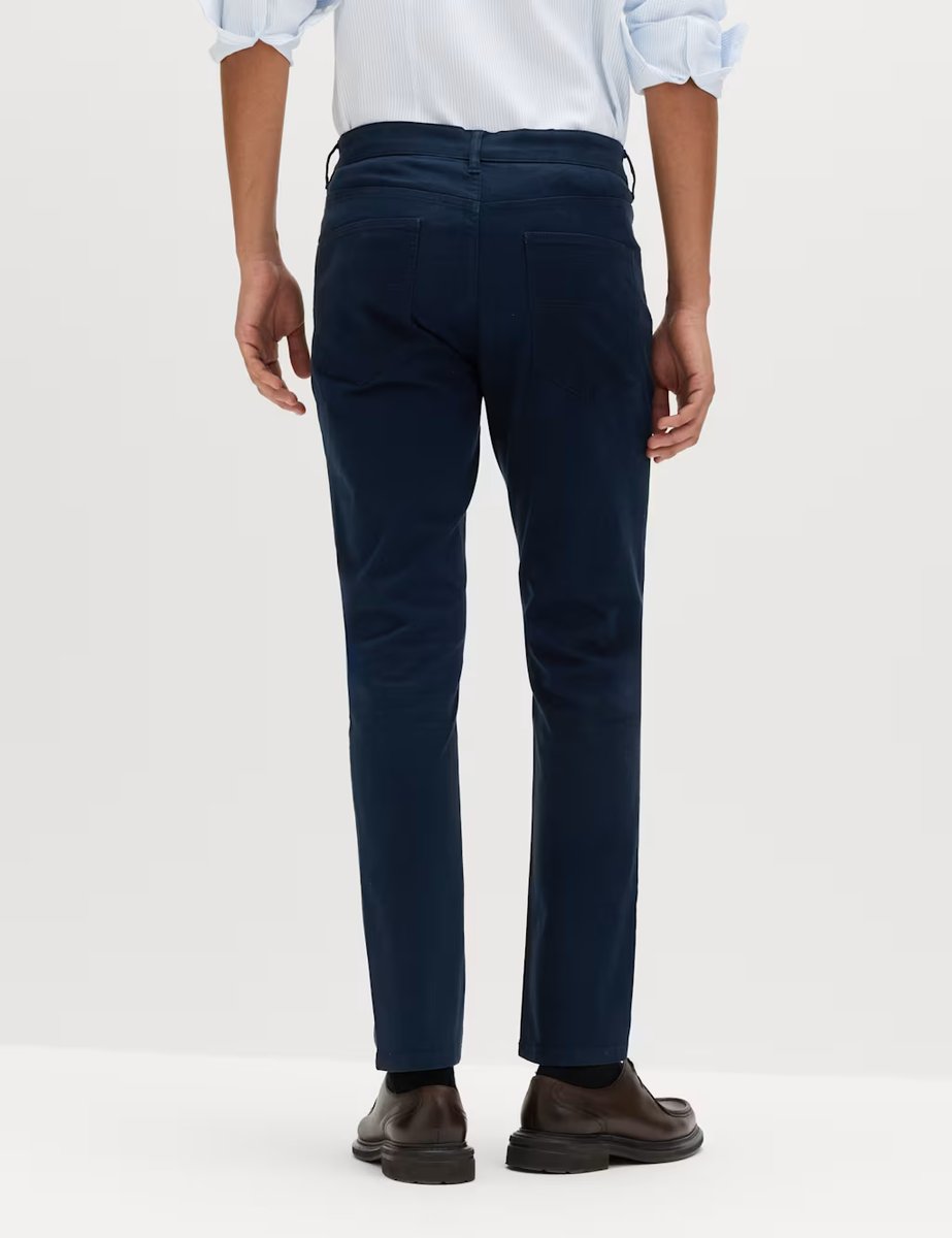 Marks & Spencer M&S Slim Fit 5 Pocket Stretch Trousers Navy - 4
