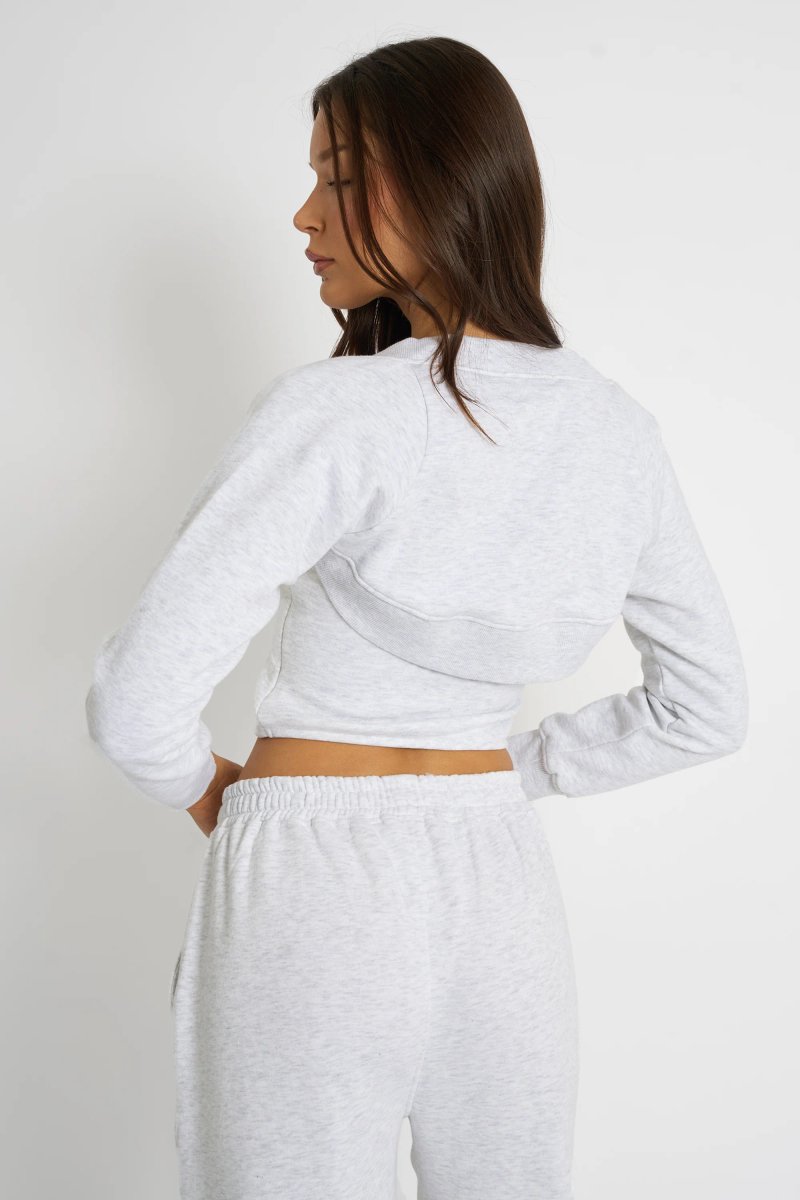 Kaiia Kaiia Bandeau Crop Top & Bolero Light Grey Marl - 3