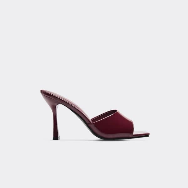 EGO EGO Burgundy Patent Peep Toe Stiletto Mule in Red