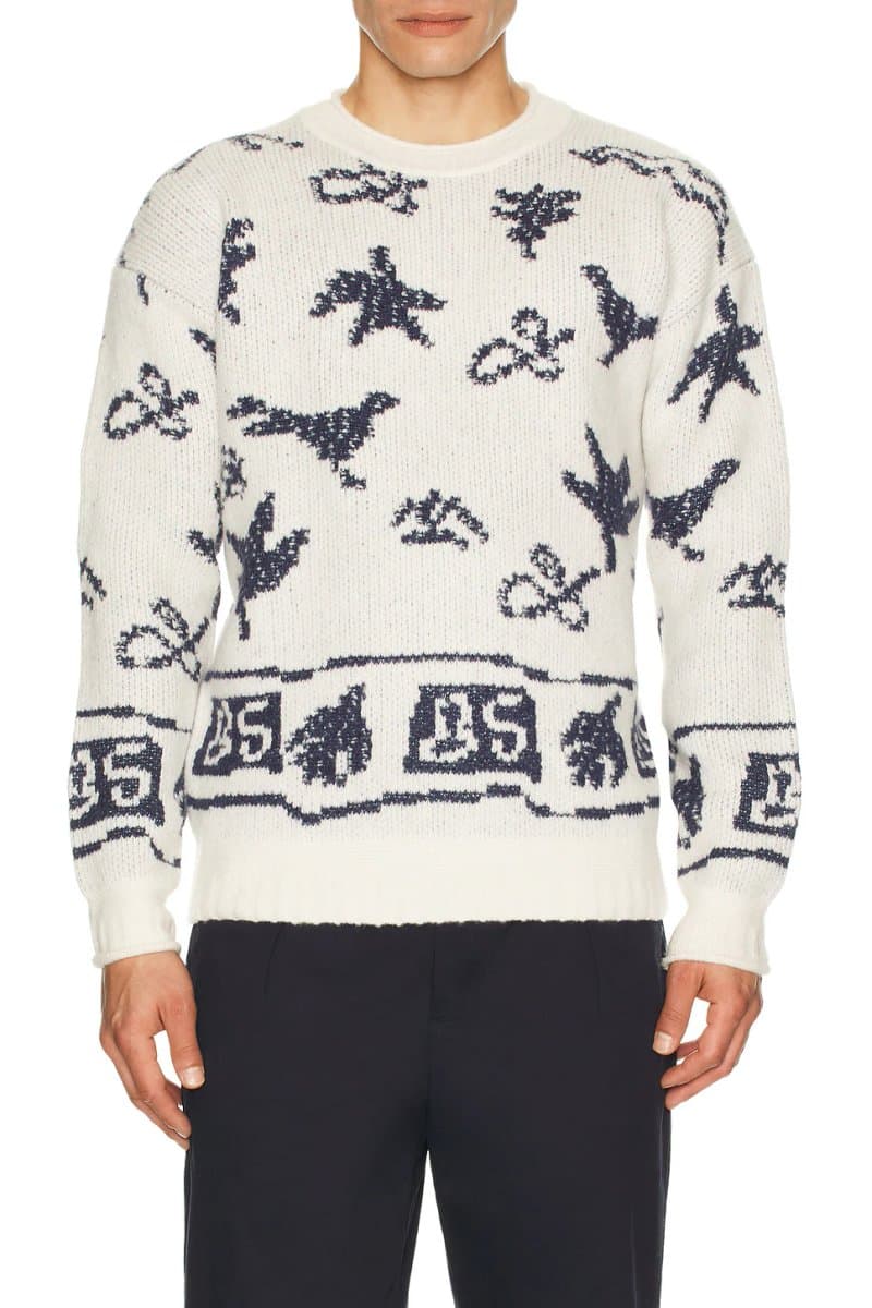 revolve Jacquard Dropped Shoulder Sweater