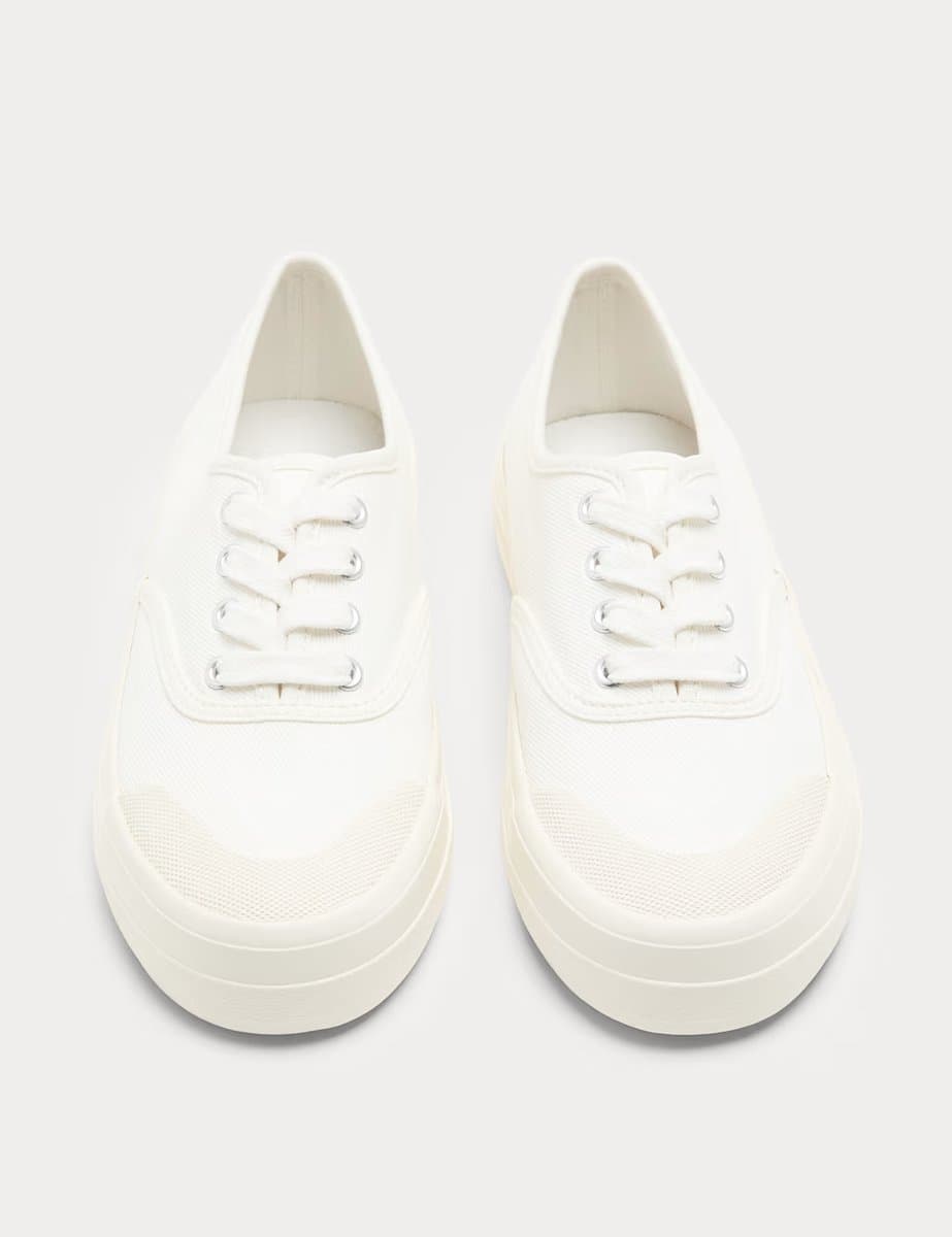 Marks & Spencer M&S Cup Sole Platform Plimsoll Trainers in White
