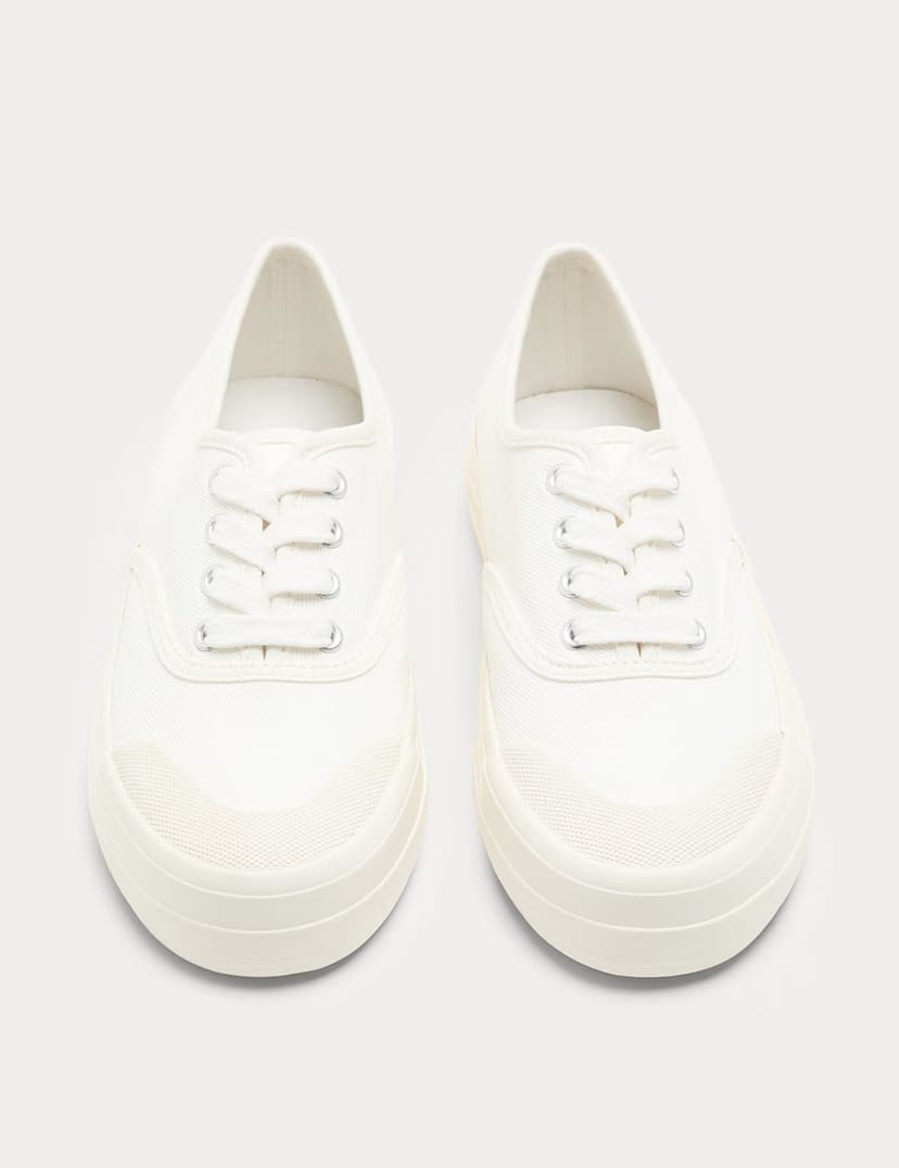 Marks & Spencer M&S Cup Sole Platform Plimsoll Trainers White - 1