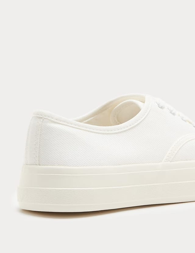 Marks & Spencer M&S Cup Sole Platform Plimsoll Trainers White - 2
