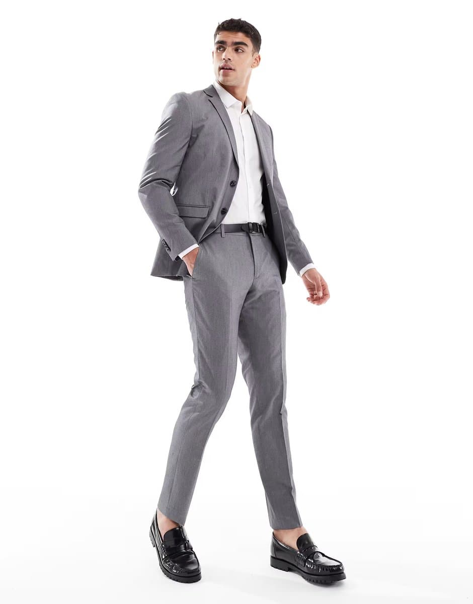 ASOS Jack & Jones super slim fit suit trousers in grey