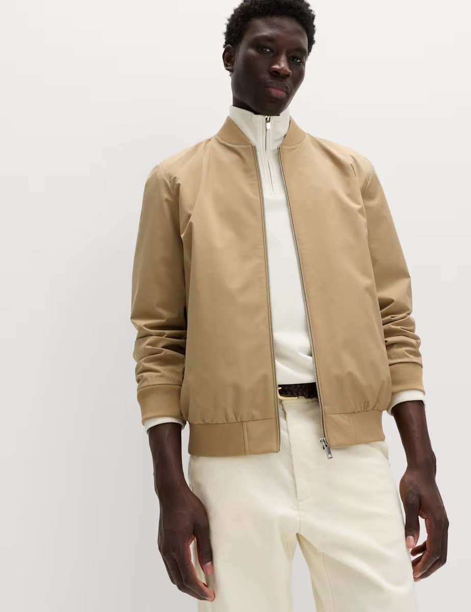Marks & Spencer M&S Light Sand Bomber Jacket with Stormwear
