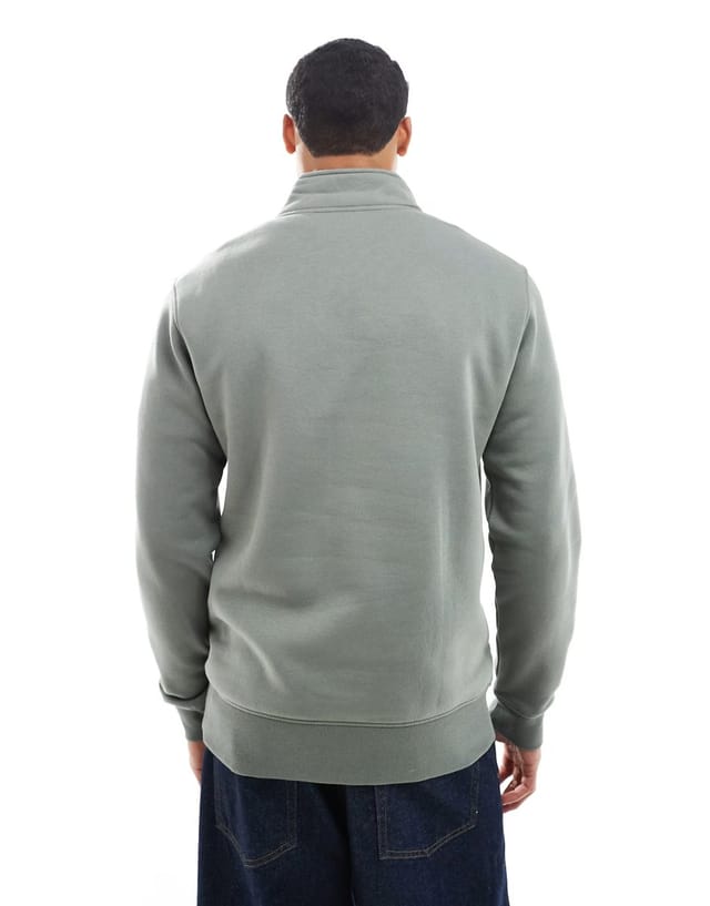 ASOS ONLY & SONS half zip sweat in dark sage - 3
