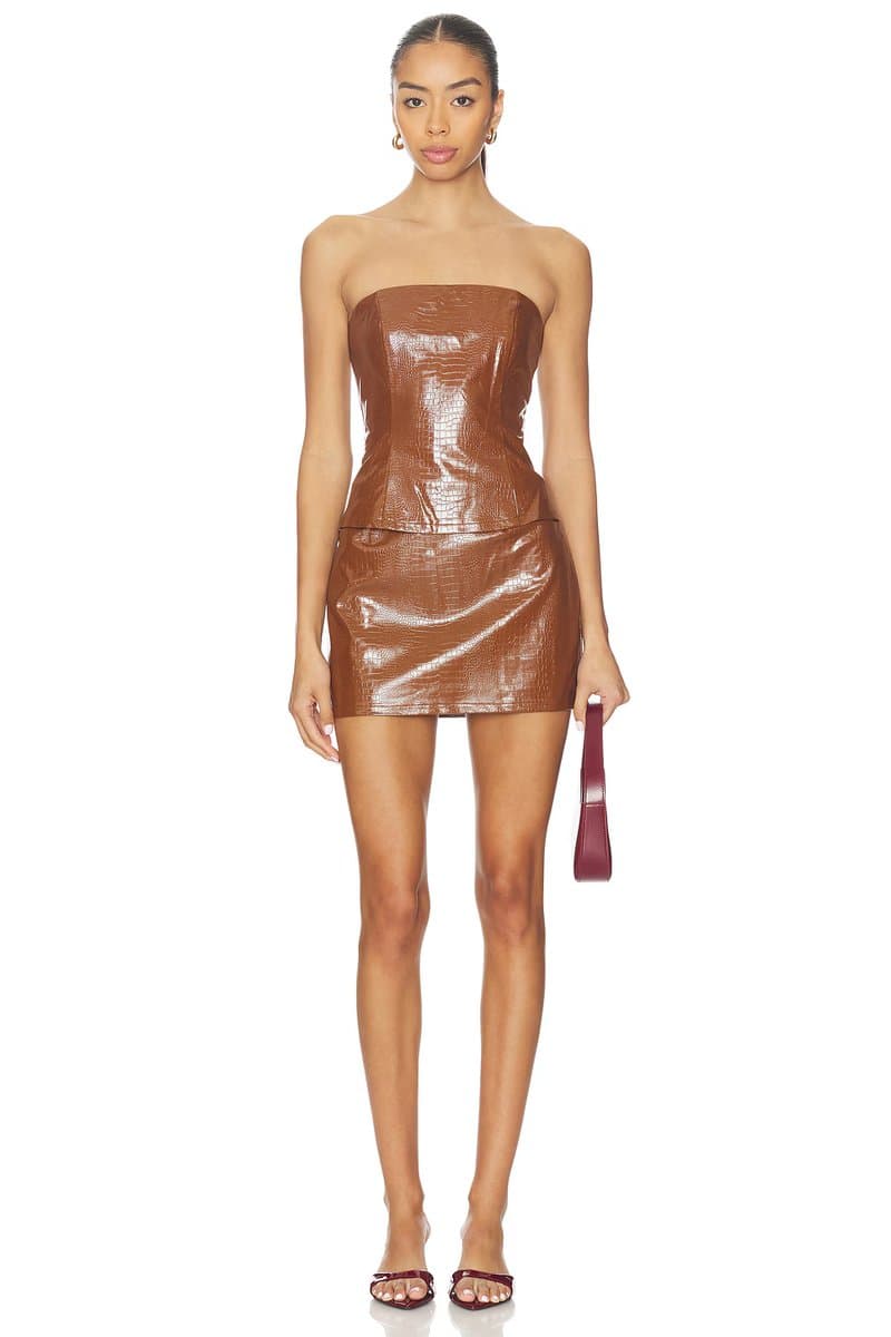 revolve Nadira Faux Leather Skirt Set