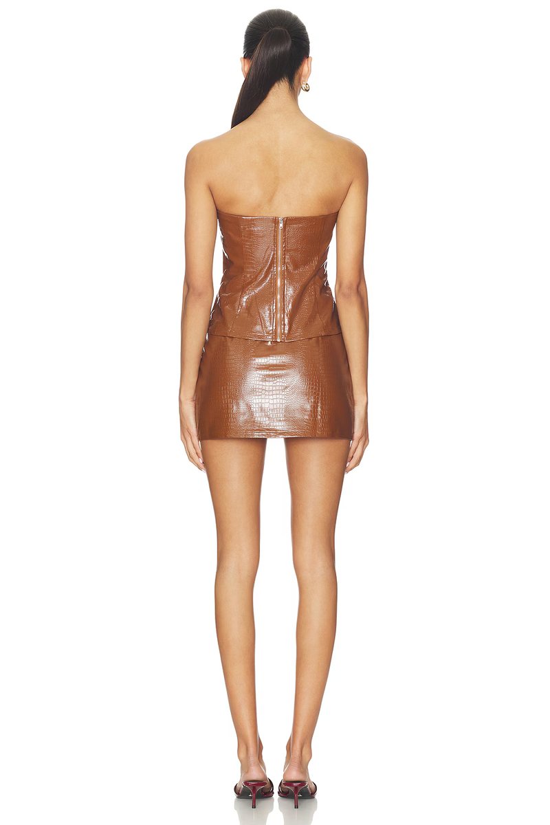 revolve Nadira Faux Leather Skirt Set - 3