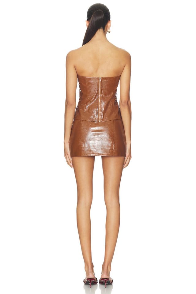 revolve Nadira Faux Leather Skirt Set - 3