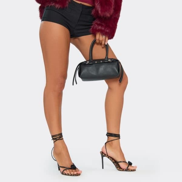 EGO EGO Leopard Print Wrap-Up Stiletto Heel in Brown