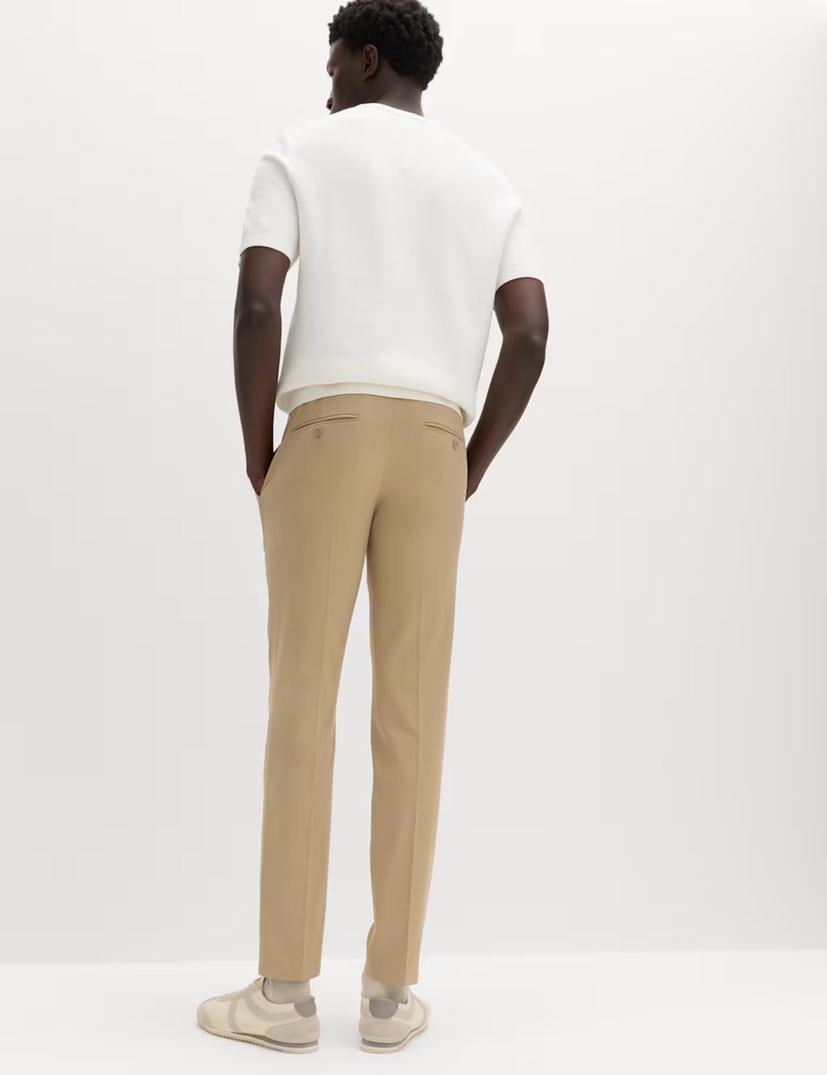 Marks & Spencer M&S Tapered Fit Elasticated Trousers Sand - 4