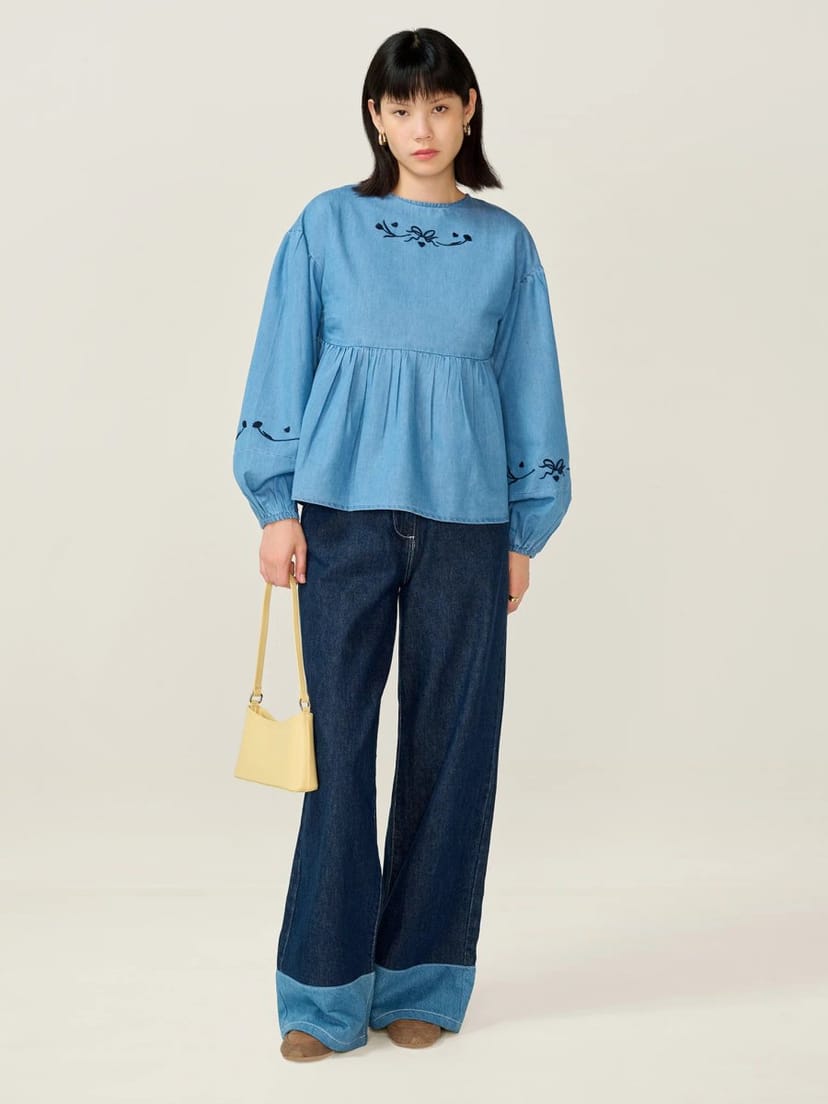 OMNES Elma Blouse in Chambray - 1