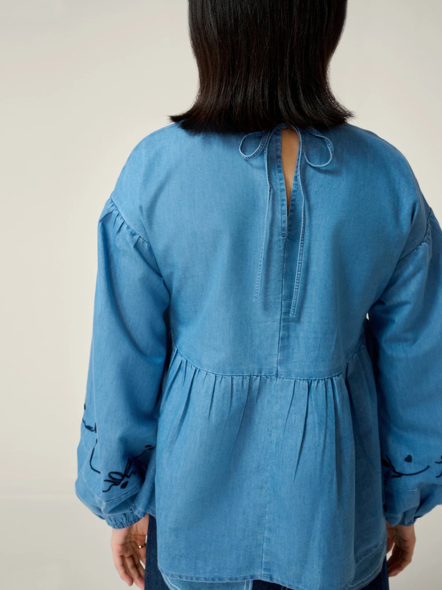 OMNES Elma Blouse in Chambray - 3