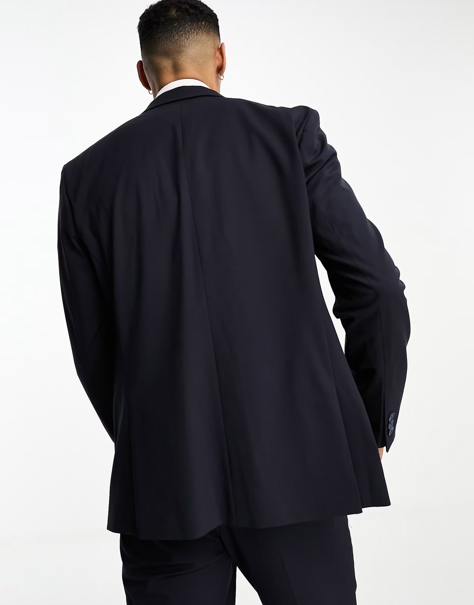 ASOS Selected slim fit suit jacket in navy - 4