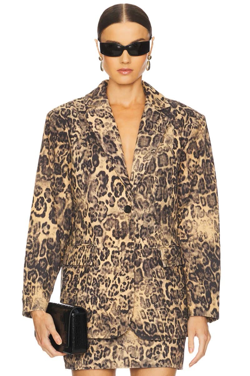 revolve Revolve Gestuz Leopard Blazer in Brown
