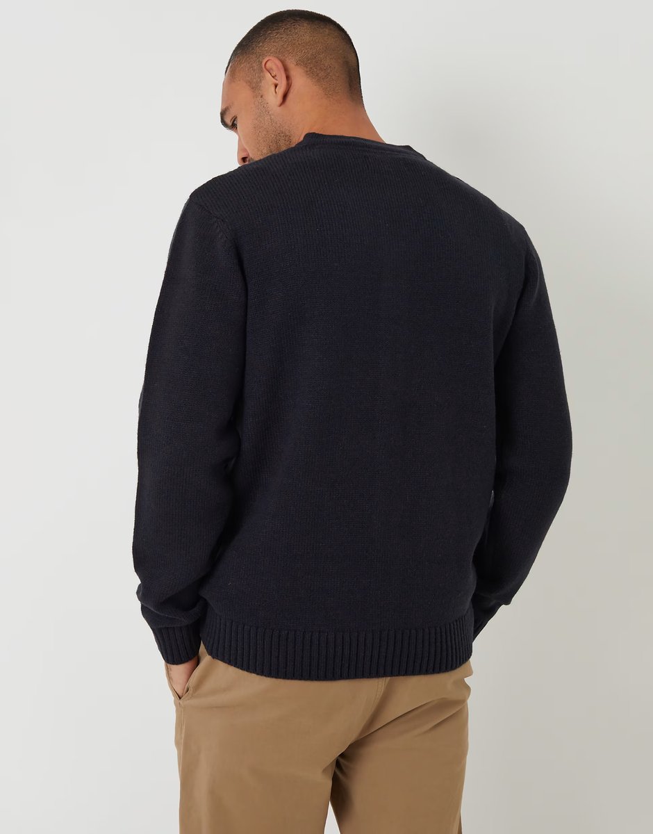 ASOS Threadbare Cable knit detail v-neck cardigan in navy - 2