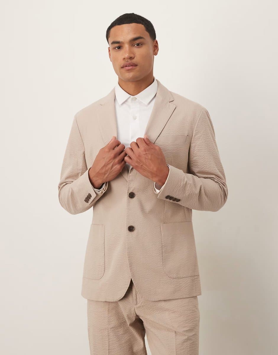 ASOS ASOS Selected Regular Fit Blazer in Cream