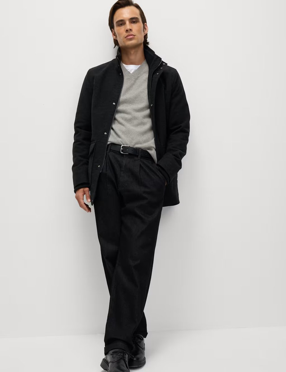 Marks & Spencer M&S Pure Lambswool V-Neck Jumper Mid Grey - 3