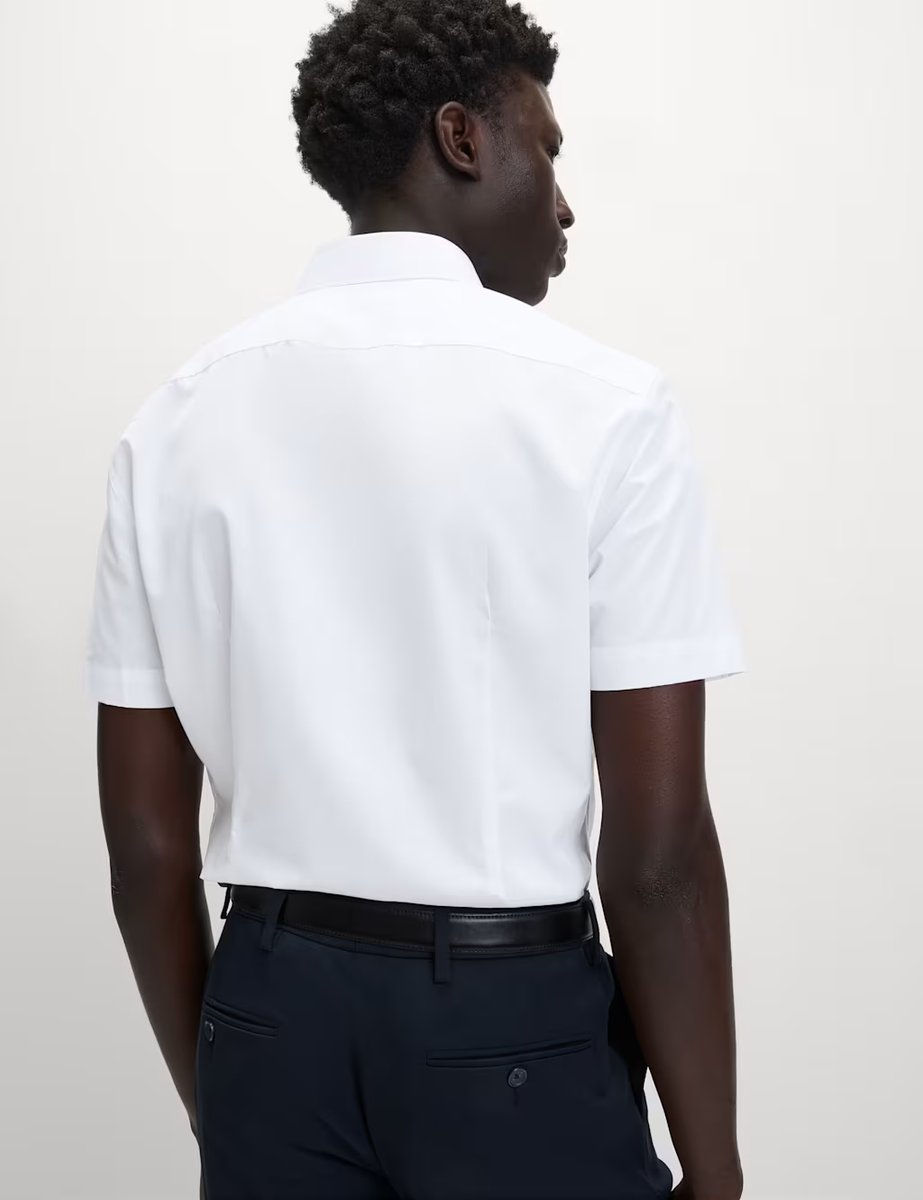 Marks & Spencer M&S 5 Pack Slim Fit Easy Iron Short Sleeve Shirts White - 4