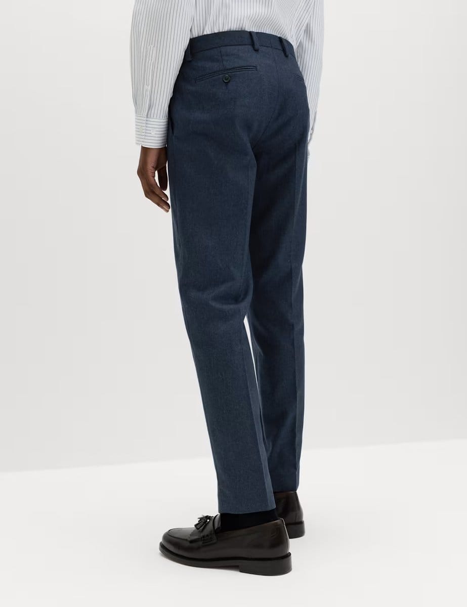 Marks & Spencer M&S Tailored Fit Italian Wool Rich Suit Trousers Navy - 4