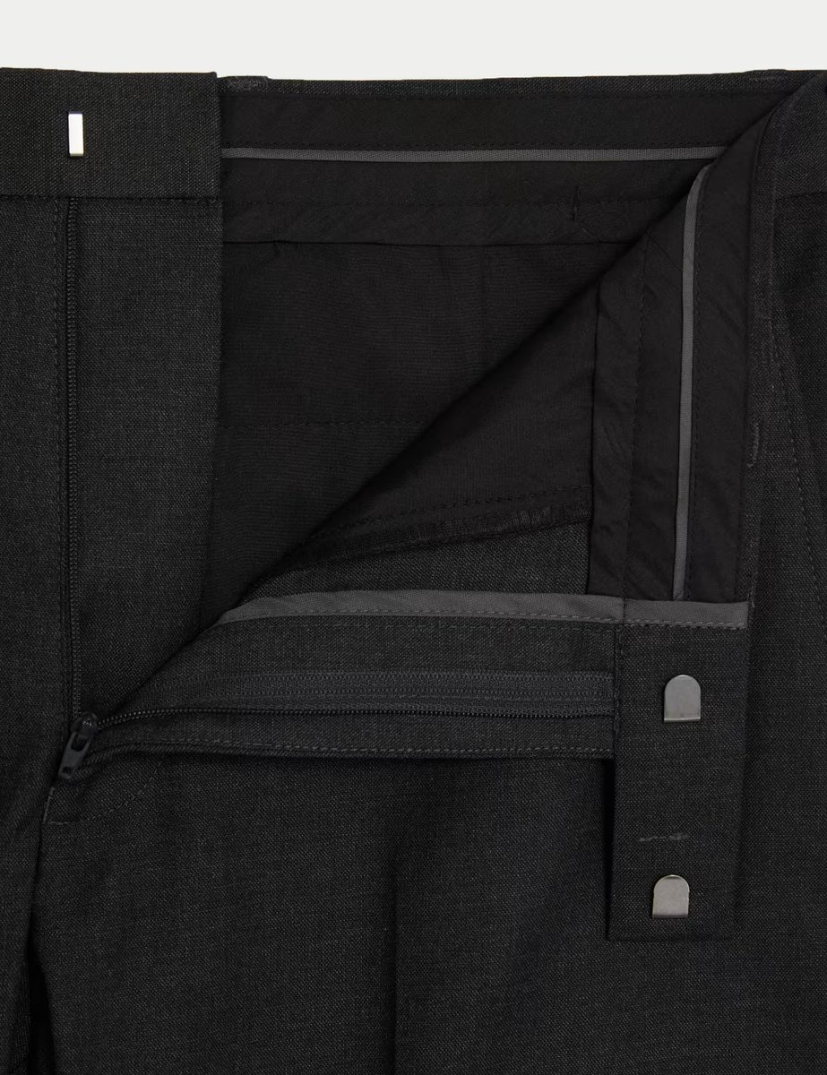 Marks & Spencer M&S Slim Fit Stretch Suit Trousers Charcoal - 2