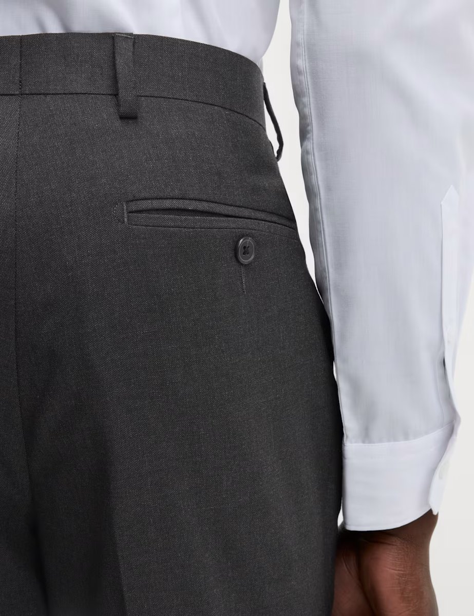 Marks & Spencer M&S Slim Fit Stretch Suit Trousers Charcoal - 3