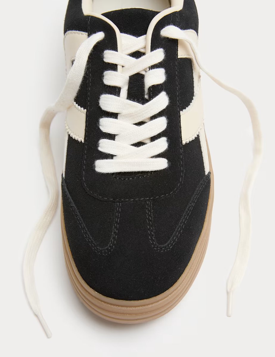 Marks & Spencer M&S Suede Side Detail Platform Trainers Black - 3